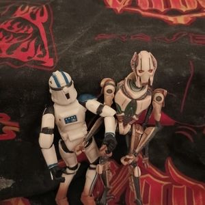 Hasboro Authentic Star Wars Figures General Grievous and Storm Trooper